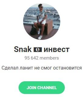 Телеграмм – канал «Snak инвест». Канал «Snak инвест».