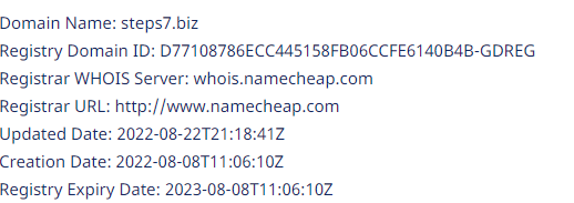 Информация о домене steps7.biz