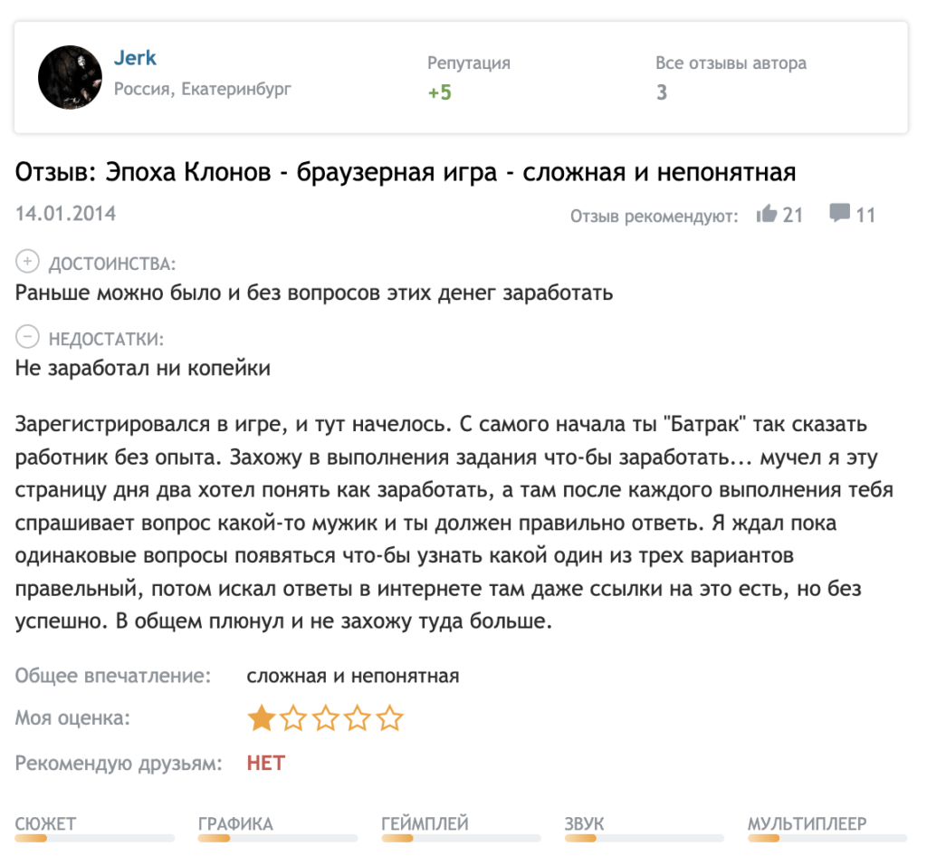 “Мир клонов” отзывы
