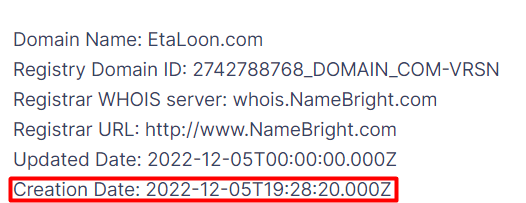 Сведения о домене etaloon.com