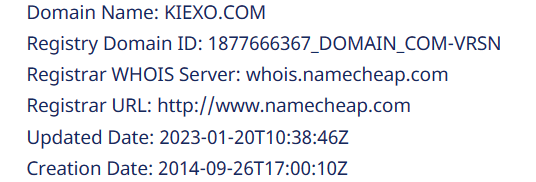 Информация о домене kiexo.com