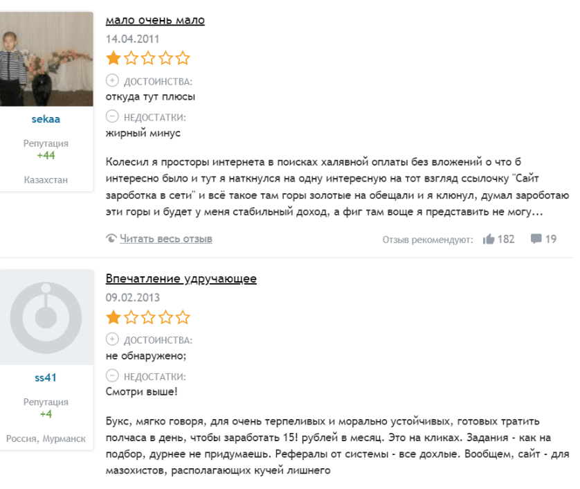 Отзывы пользователей