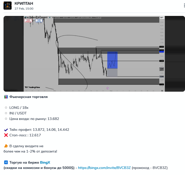 Бесплатный сигнал и ссылка на биржу от @CryptoBot
