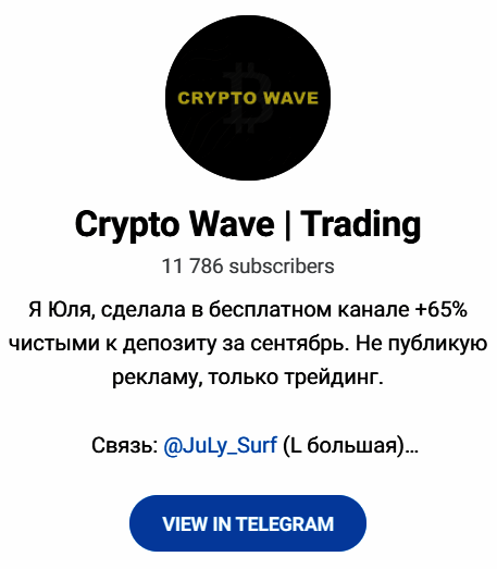 Обзор сообщества “Crypto Wave Trading” отзывы о @JuLy_Surf — фото 1
