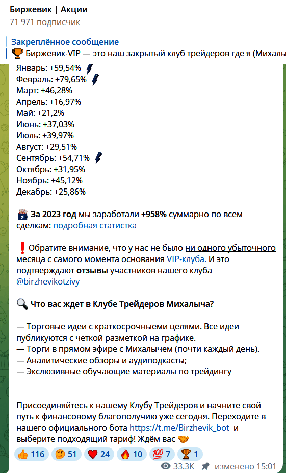 Подробнее о “Биржевик VIP” @Birzhevik_FB_bot