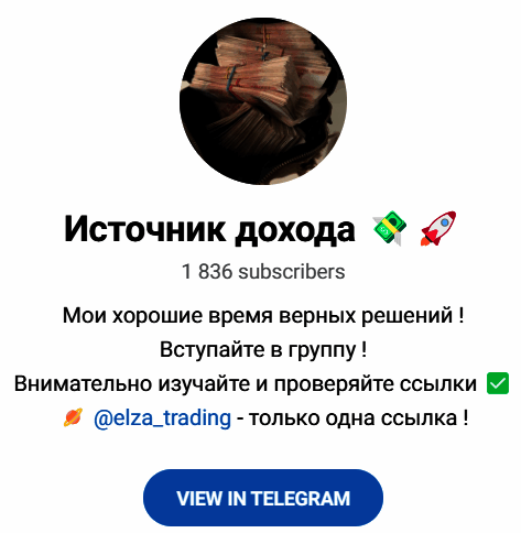Обзор сообщества “Источник дохода” отзывы о @elza_trading — фото 1