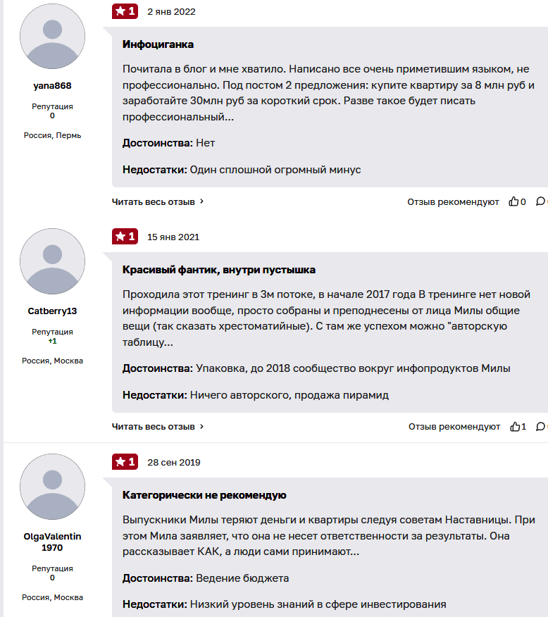 Мила Колоколова отзывы