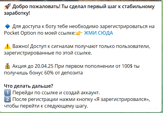 Условие и реферальная ссылка “ПокетТрейд”