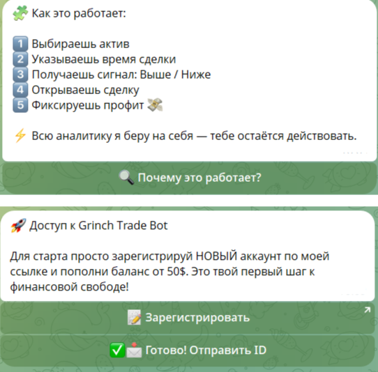 Условия торгового бота “Grinch Trader”