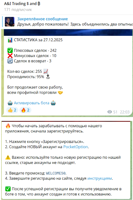 Условия активации бота “A&I Trading $ and ₿”