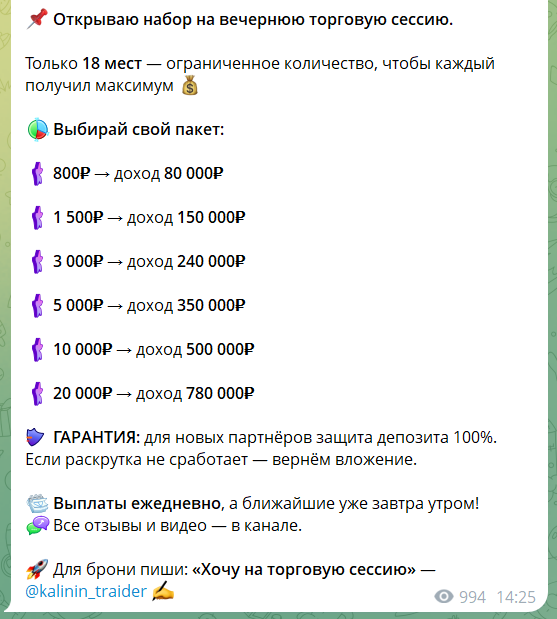 Набор на инвестиции на “Элит Инвест” телеграмм