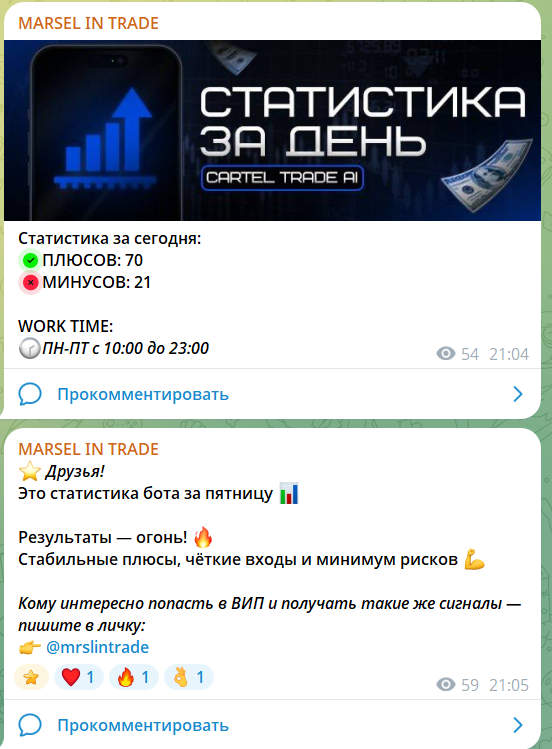 Статистика ВИП “MARSEL IN TRADE”