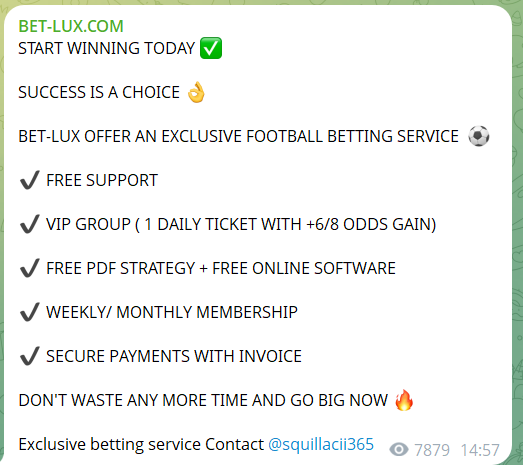 Приглашение в закрытую группу “BET LUX COM”